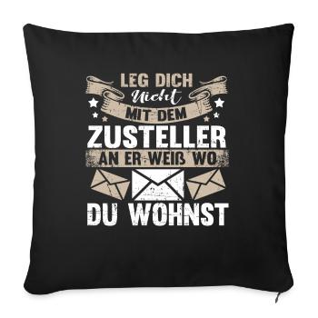 Briefträger Paketbote Lustig Postbote Geschenk - Sofakissenbezug 45 x 45 cm - Schwarz - Vorne