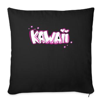 Funny anime cosplay manga hentai kawaii gift - Sofa pillowcase 17,3'' x 17,3'' (45 x 45 cm) - black - Front
