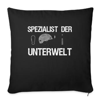 Höhlenforscher - Sofakissenbezug 45 x 45 cm - Schwarz - Vorne