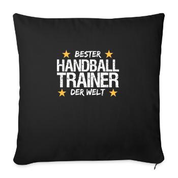 Bester Handballtrainer der Welt Geschenkidee - Sofakissenbezug 45 x 45 cm - Schwarz - Vorne