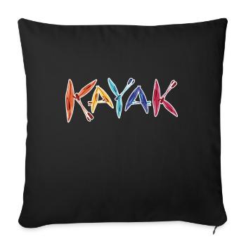 Kayaks & Paddles Kayaking Kayaker Gift - Sofa pillowcase 17,3'' x 17,3'' (45 x 45 cm) - black - Front