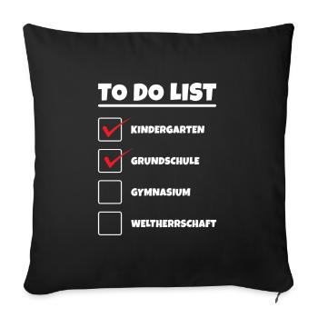 Lustig Grundschule Gymnasium Oberschule Geschenk - Sofakissenbezug 45 x 45 cm - Schwarz - Vorne