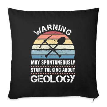 Funny Geology Sunset Gift for Geologist - Sofa pillowcase 17,3'' x 17,3'' (45 x 45 cm) - black - Front
