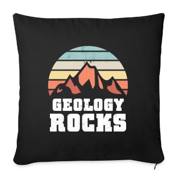 Funny Geology Rocks Gift for Geologist - Sofa pillowcase 17,3'' x 17,3'' (45 x 45 cm) - black - Front