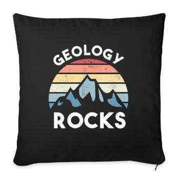 Mountain Vintage Geology Gift Geologist - Sofa pillowcase 17,3'' x 17,3'' (45 x 45 cm) - black - Front