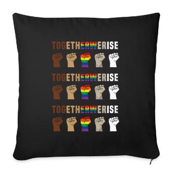 Together We Rise BLM Black Lives Matter - Sofa pillowcase 17,3'' x 17,3'' (45 x 45 cm) - black - Front
