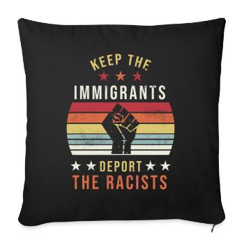 Halten Sie die Immigranten BLM Gleichheit Geschenk - Sofakissenbezug 45 x 45 cm - Schwarz - Vorne