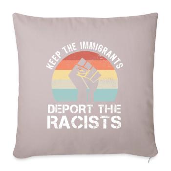 BLM garde les immigrants expulser les racistes - Housse de coussin décorative 45 x 45 cm - taupe clair - Devant