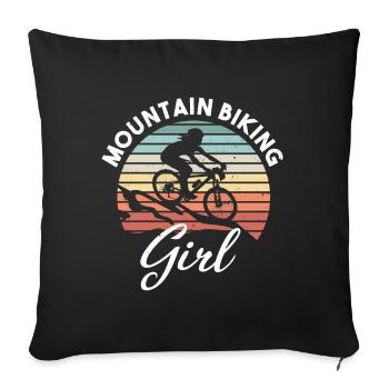 Vtt Fille VTT Cadeau pour les femmes - Housse de coussin décorative 45 x 45 cm - noir - Devant