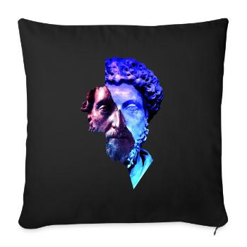 Stoicism Marcus Aurelius Purple Universe Artwork - Sofa pillowcase 17,3'' x 17,3'' (45 x 45 cm) - black - Front