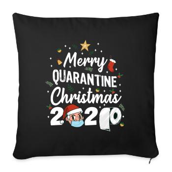Joyeux Noël 2020 en quarantaine - Housse de coussin décorative 45 x 45 cm - noir - Devant