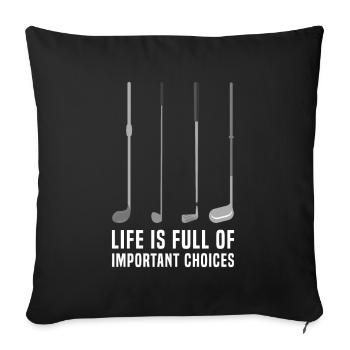 Le golf plein de choix importants Golf - Housse de coussin décorative 45 x 45 cm - noir - Devant