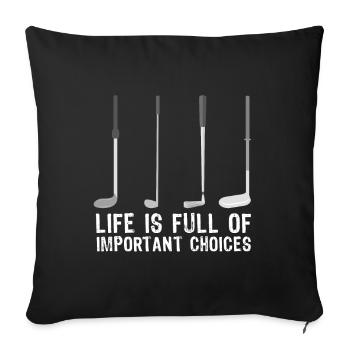 Choix importants de cadeaux de golf amusants - Housse de coussin décorative 45 x 45 cm - noir - Devant
