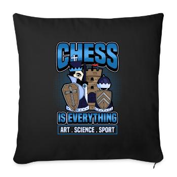 Chess Checkmate Funny Board Game Gift - Sofa pillowcase 17,3'' x 17,3'' (45 x 45 cm) - black - Front