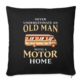 Old Man with a Motorhome Funny RV Gift - Sofa pillowcase 17,3'' x 17,3'' (45 x 45 cm) - black - Front