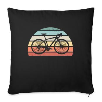 Bicycle Sunset Retro Cycling Gift Dad - Sofa pillowcase 17,3'' x 17,3'' (45 x 45 cm) - black - Front