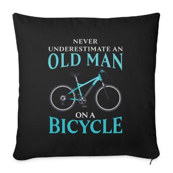 Lustiges Fahrrad-Fahrrad-Geschenk des alten Mannes Fahrrad - Sofakissenbezug 45 x 45 cm - Schwarz - Vorne