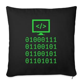 Programmieren von Binary Code Coding Gift - Sofakissenbezug 45 x 45 cm - Schwarz - Vorne
