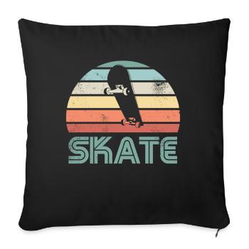 Rétro Skateboard Skater Skate Board Gift - Housse de coussin décorative 45 x 45 cm - noir - Devant