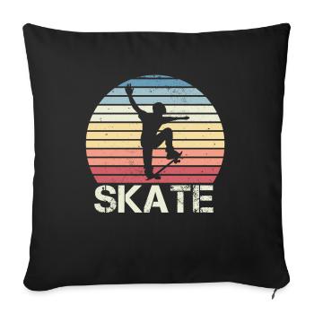 Skateboarding Sunset Skater Boys Gift - Sofa pillowcase 17,3'' x 17,3'' (45 x 45 cm) - black - Front