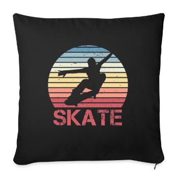 Skateboarding Retro Skater Boys Gift - Sofa pillowcase 17,3'' x 17,3'' (45 x 45 cm) - black - Front