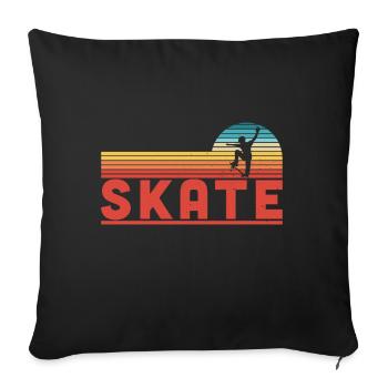 Skate Skater Boys Gift Fan de skateboard - Housse de coussin décorative 45 x 45 cm - noir - Devant