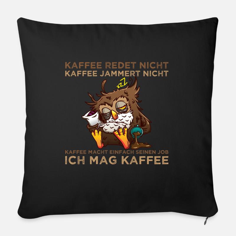 Ich mag Kaffee - Sofakissenbezug 45 x 45 cm - Schwarz