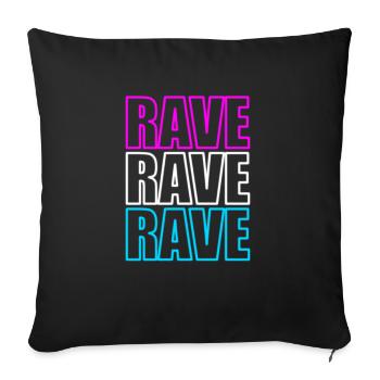 Techno Music Rave Raver - Sofakissenbezug 45 x 45 cm - Schwarz - Vorne