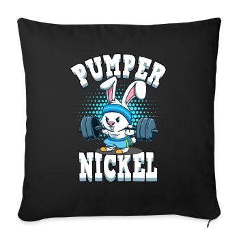 Fitness Bodybuilding Pumpernickel Hase Geschenk - Sofakissenbezug 45 x 45 cm - Schwarz - Vorne