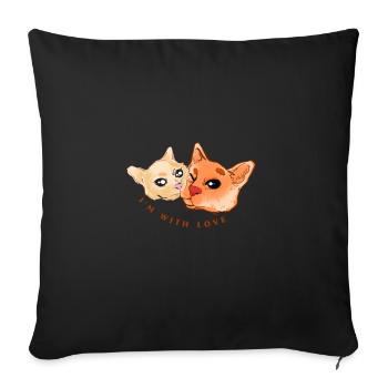 Valentine's Day gifts for him and her - Sofa pillowcase 17,3'' x 17,3'' (45 x 45 cm) - black - Front
