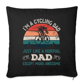 Radfahren Papa - Radfahrer Vatertagsgeschenk - Sofakissenbezug 45 x 45 cm - Schwarz - Vorne