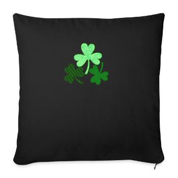 Shamrock leaves for St. Patrick's Day - Sofa pillowcase 17,3'' x 17,3'' (45 x 45 cm) - black - Front