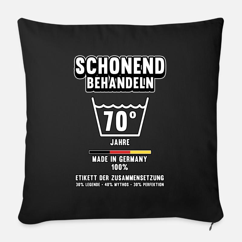 70. Geburtstag Waschen Lustig Spruch Geschenk - Sofakissenbezug 45 x 45 cm - Schwarz