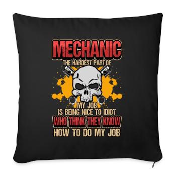 KFZ Auto Mechaniker Beruf Lustig Spruch Geschenk - Sofakissenbezug 45 x 45 cm - Schwarz - Vorne