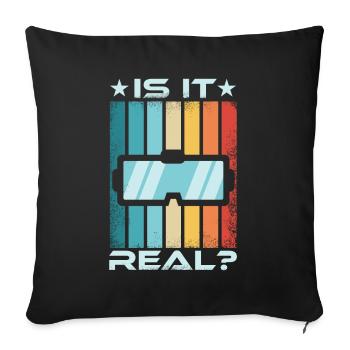 Retro Virtual Reality VR Gaming Gift - Sofa pillowcase 17,3'' x 17,3'' (45 x 45 cm) - black - Front
