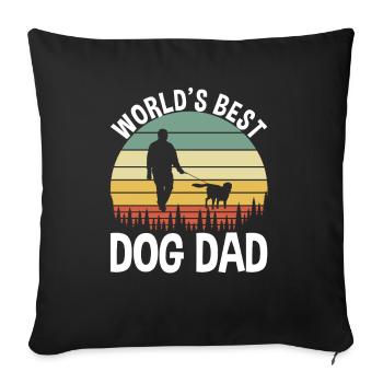 World's Best Dog Dad - Sofa pillowcase 17,3'' x 17,3'' (45 x 45 cm) - black - Front
