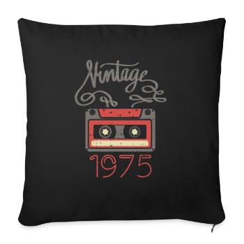 1975 Année de construction - Housse de coussin décorative 45 x 45 cm - noir - Devant