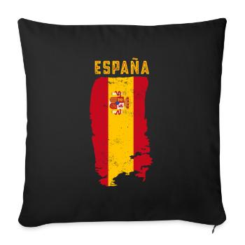 España Vintage drapeau espagnol pour les amoureux de l’Espagne - Housse de coussin décorative 45 x 45 cm - noir - Devant
