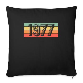 Year 1977 - Sofa pillowcase 17,3'' x 17,3'' (45 x 45 cm) - black - Front