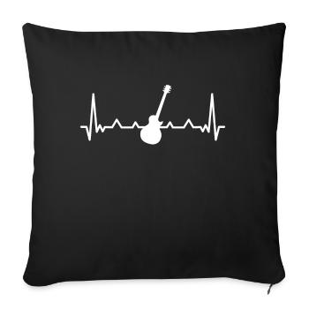 Gitarre Heartbeat Musik und Gitarrist Geschenk - Sofakissenbezug 45 x 45 cm - Schwarz - Vorne