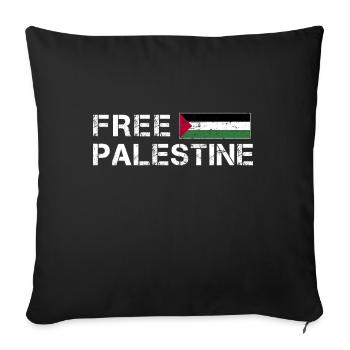 Palestine libre Gaza Drapeau arabe - Housse de coussin décorative 45 x 45 cm - noir - Devant