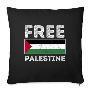 Free Gaza Palestine Flag Arabic Gift - Sofa pillowcase 17,3'' x 17,3'' (45 x 45 cm) - black - Front