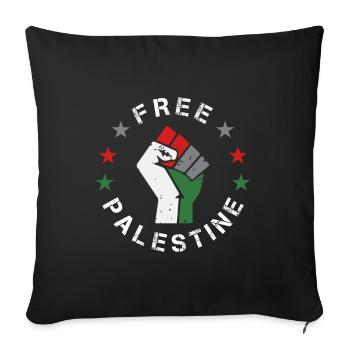 Free Palestine Fist Gaza - Arabic Gift - Sofa pillowcase 17,3'' x 17,3'' (45 x 45 cm) - black - Front