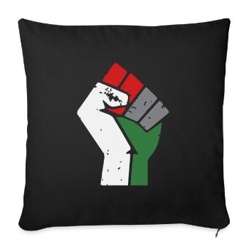 Gaza libre Palestine Poing - Housse de coussin décorative 45 x 45 cm - noir - Devant