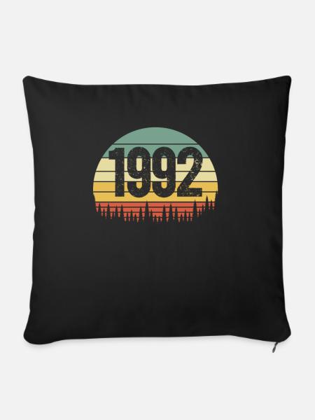 1992 - Housse de coussin décorative 45 x 45 cm - noir