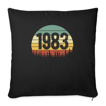 1983 Year of birth - Sofa pillowcase 17,3'' x 17,3'' (45 x 45 cm) - black - Front
