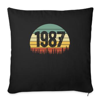 Born in 1987 - Sofa pillowcase 17,3'' x 17,3'' (45 x 45 cm) - black - Front