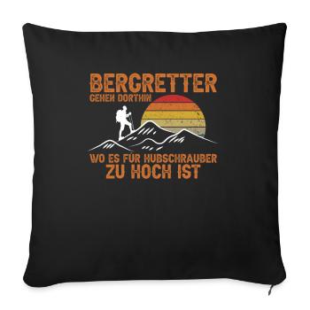 Bergretter - Sofakissenbezug 45 x 45 cm - Schwarz - Vorne