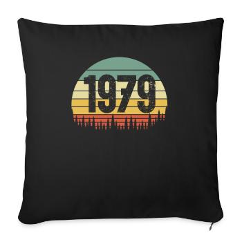 Jahrgang Baujahr 1979 - Sofakissenbezug 45 x 45 cm - Schwarz - Vorne