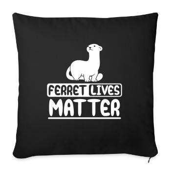 Ferret lives matter - Housse de coussin décorative 45 x 45 cm - noir - Devant
